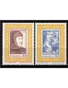 ITALY 1974 Francesco Petrarca 2v MNH**
