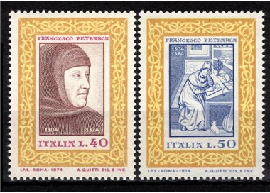 ITALY 1974 Francesco Petrarca 2v MNH**