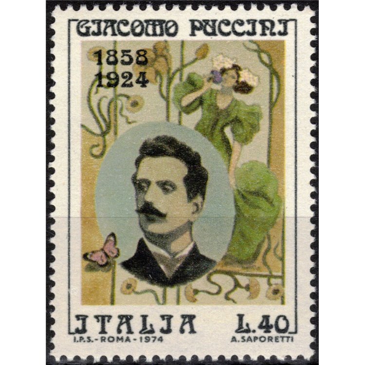 ITALY 1974 Giacomo Puccini MNH**