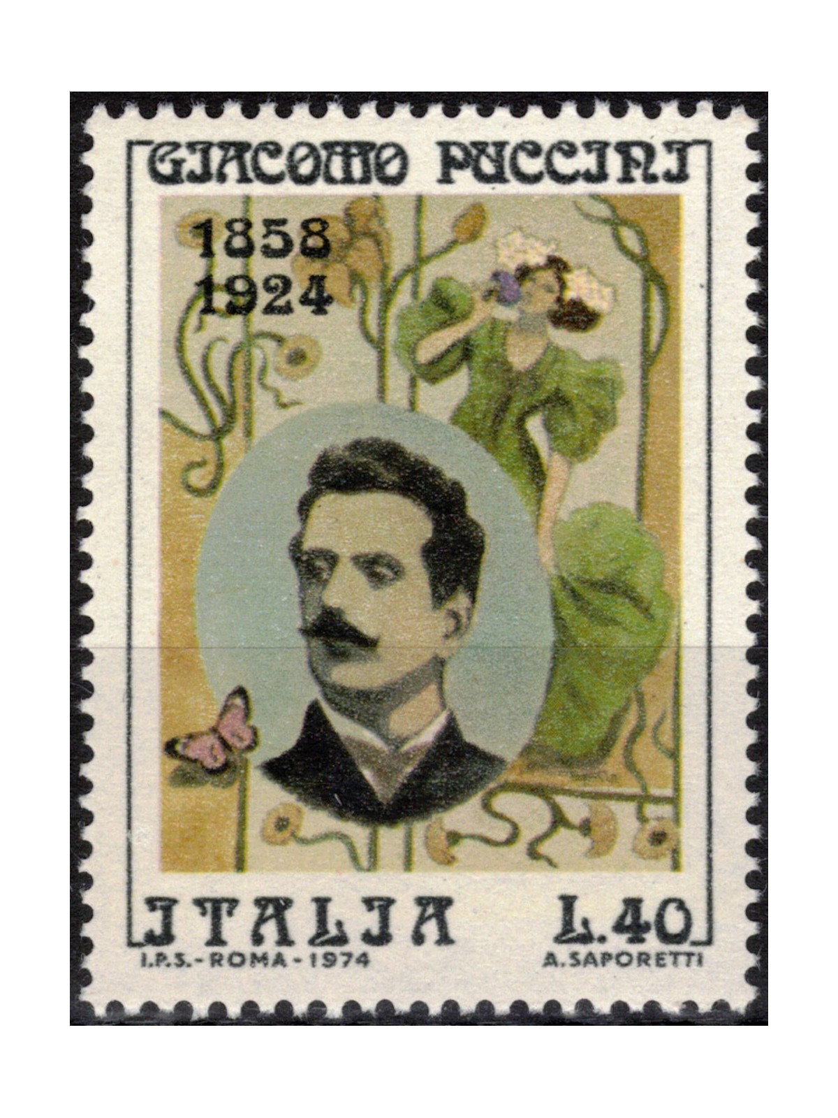 ITALY 1974 Giacomo Puccini MNH**