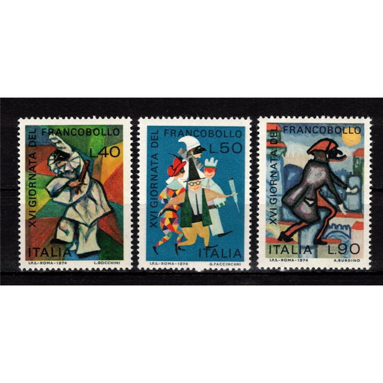 ITALY 1974 Stamp Day 3v MNH**