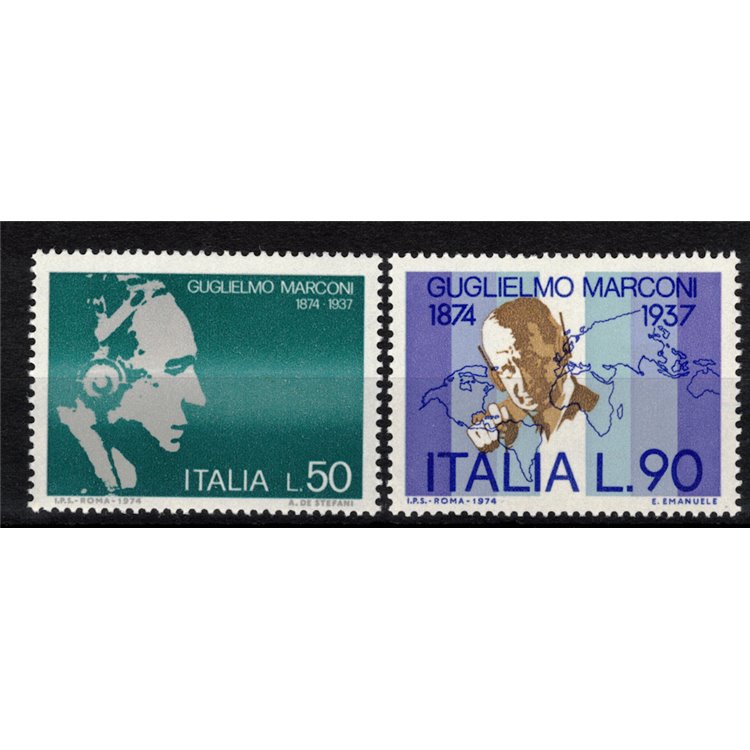 ITALY 1974 Guglielmo Marconi 2v MNH**
