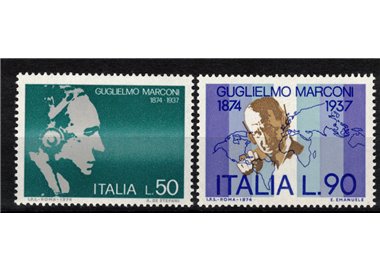 ITALIA 1974 Guglielmo Marconi 2v MNH**