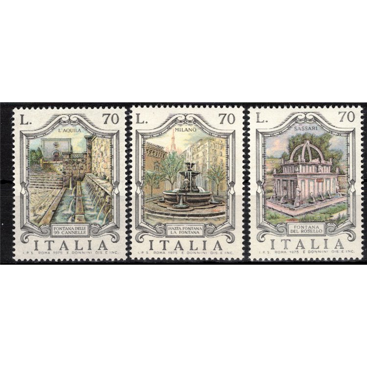 ITALY 1975 Fountains 3v MNH**