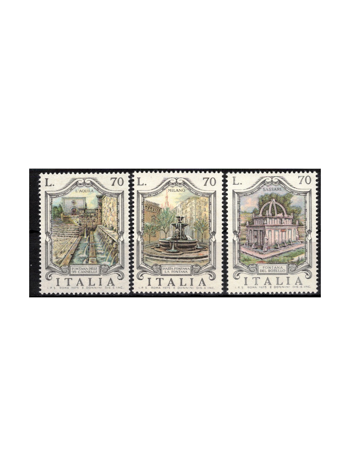 ITALY 1975 Fountains 3v MNH**