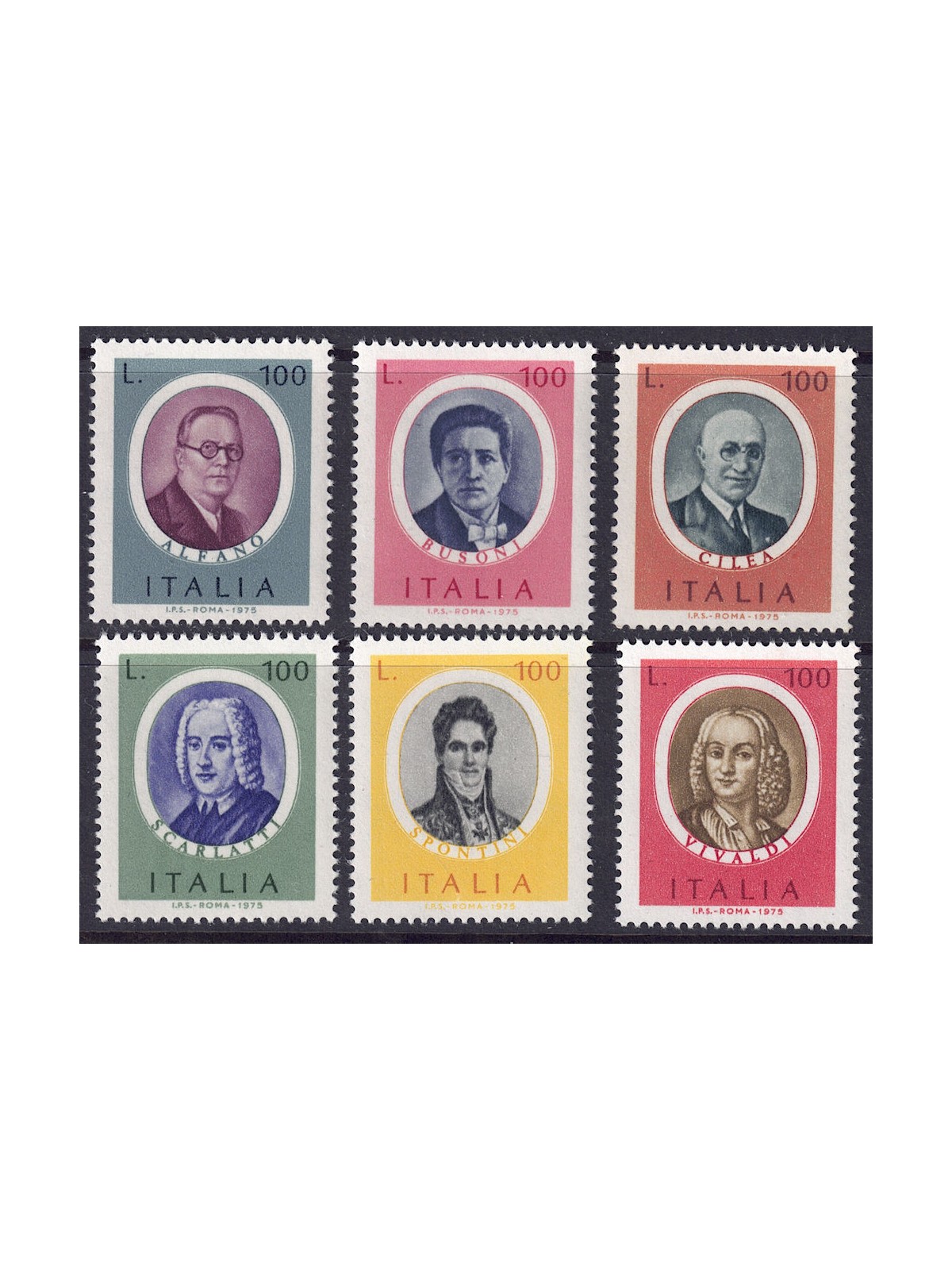 ITALY 1975 Illustrious men 6v MNH**