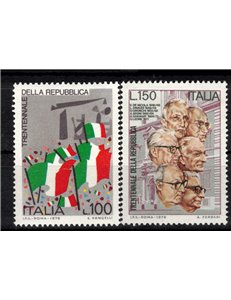 ITALIA 1976 Anniversario della Repubblica 2v MNH**