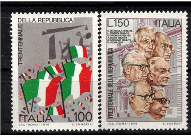 ITALIA 1976 Anniversario della Repubblica 2v MNH**