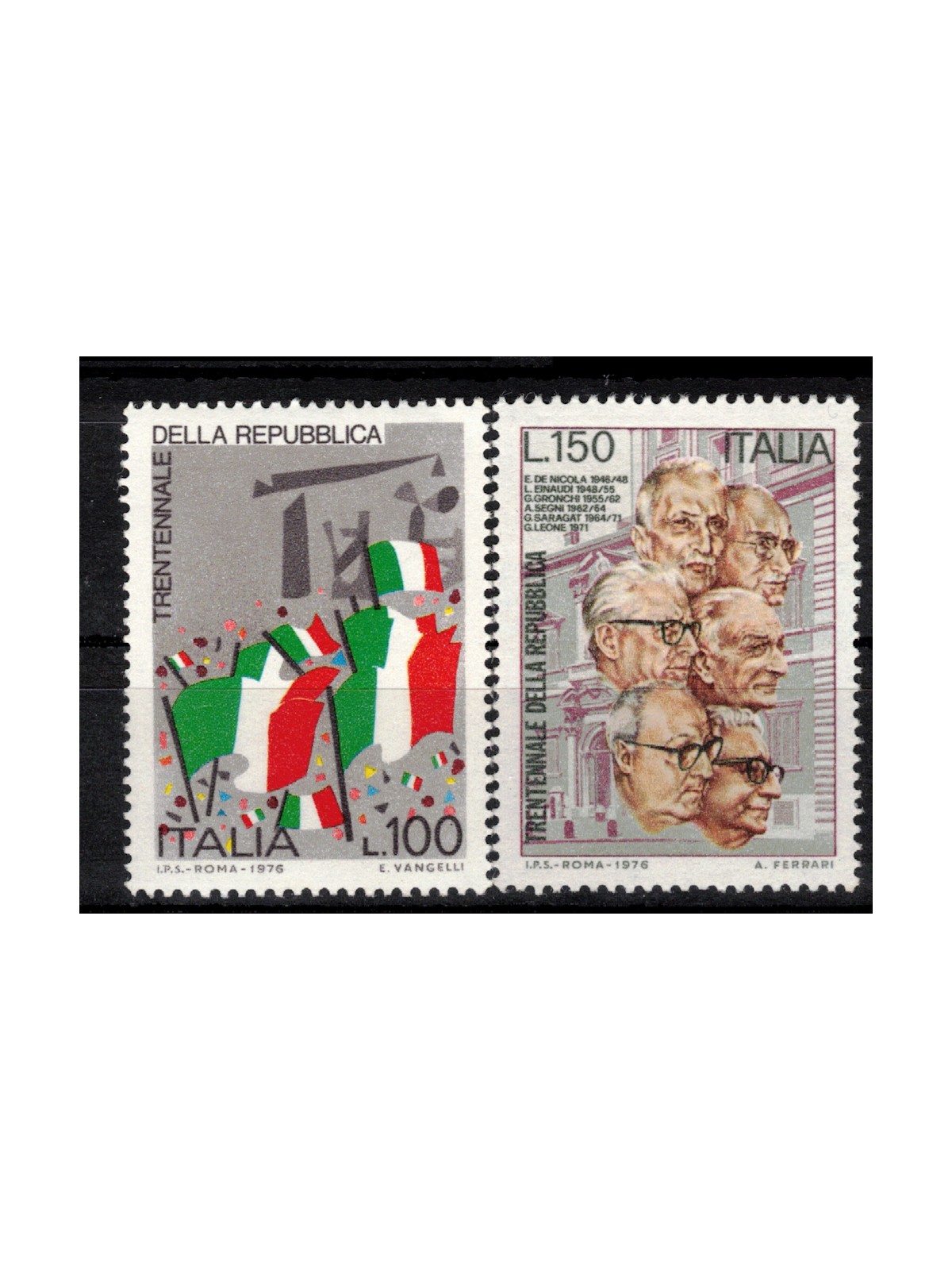 ITALY 1976 Anniversary of the Republic 2v MNH**