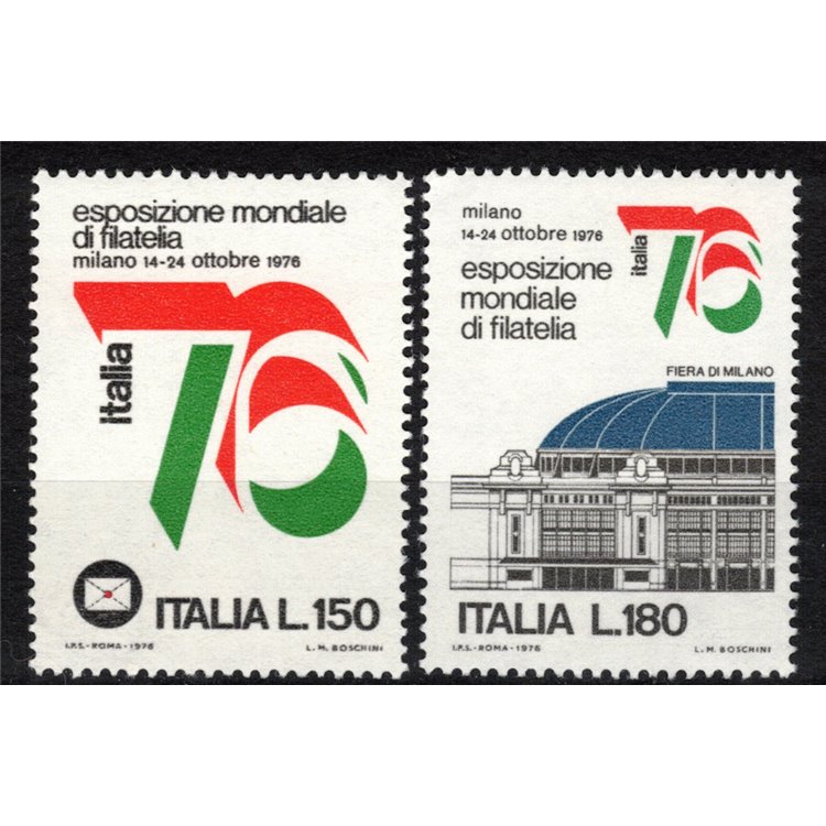 ITALIA 1976 Esposizione mondiale di filatelia 2v MNH**