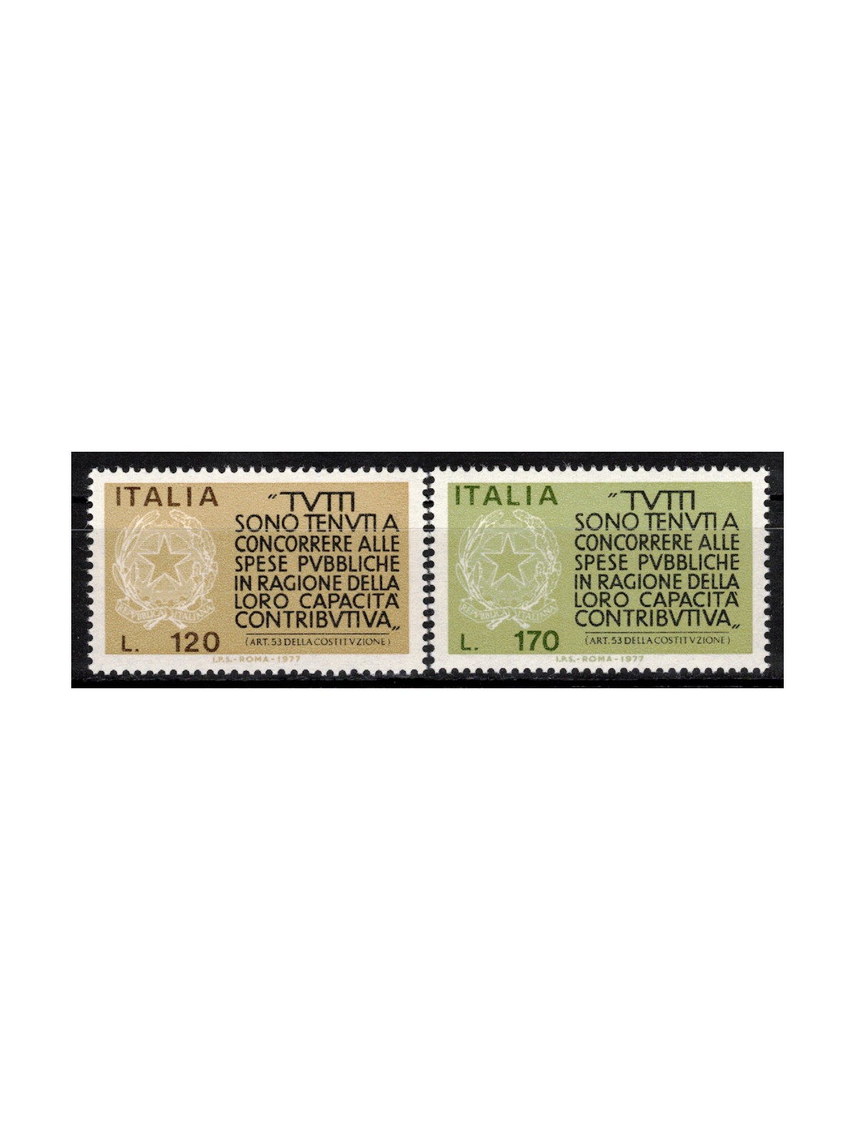 ITALIA 1977 Fedeltà contributiva 2v MNH**