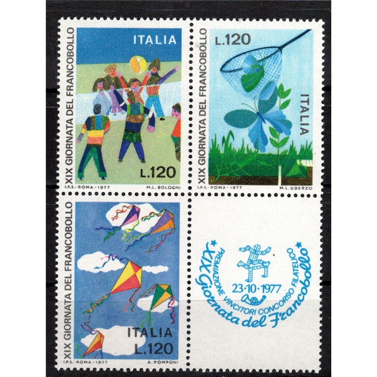 ITALIA 1977 Giornata del francobollo 3v MNH**