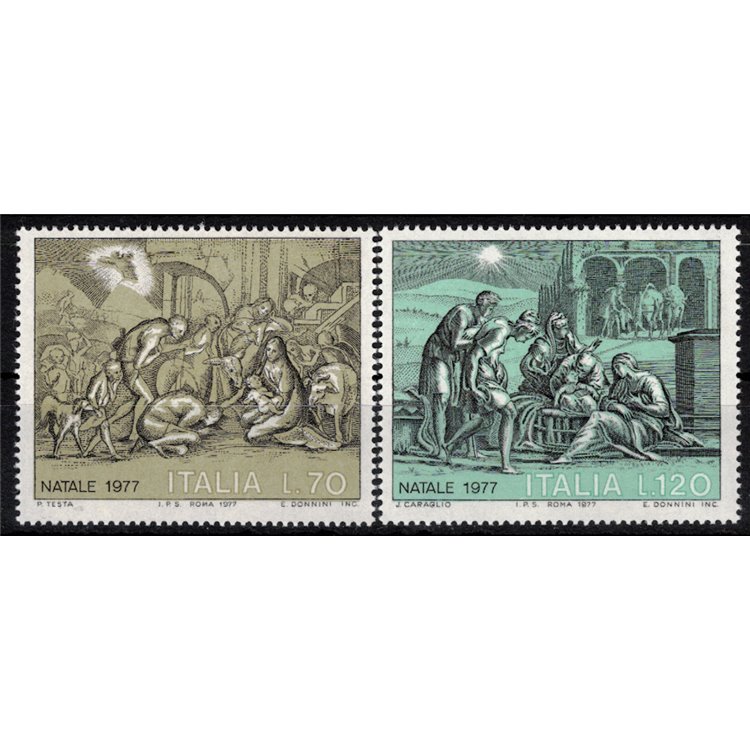 ITALIA 1977 Natale 2v MNH**