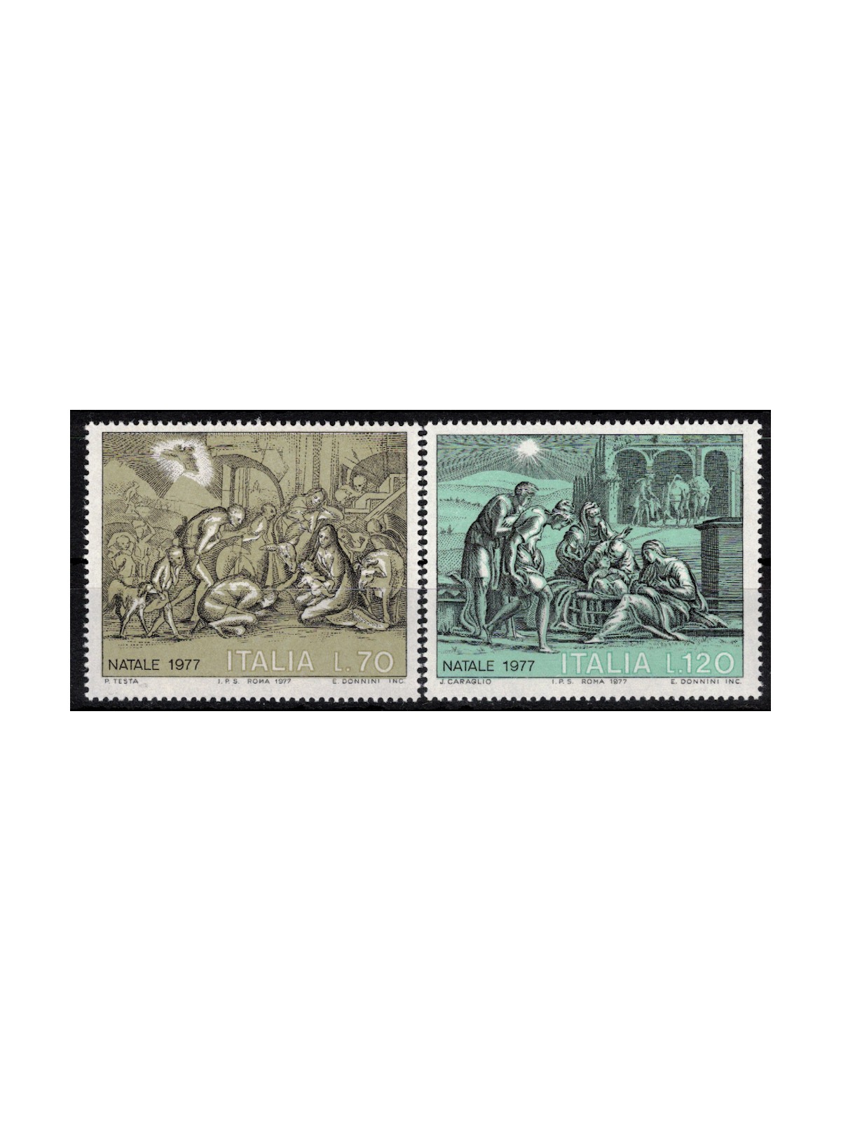ITALY 1977 Christmas 2v MNH**