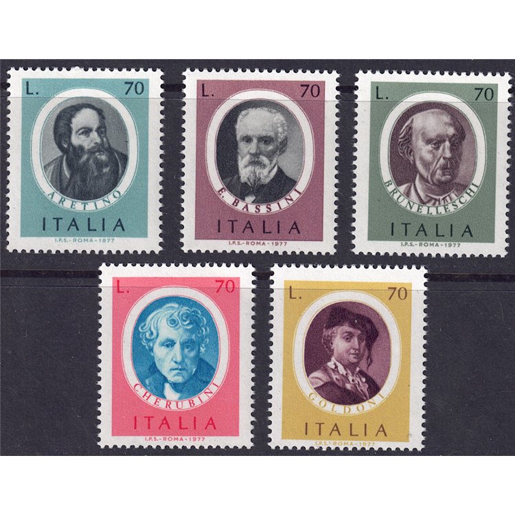 ITALY 1977 Illustrious Men 5v MNH**