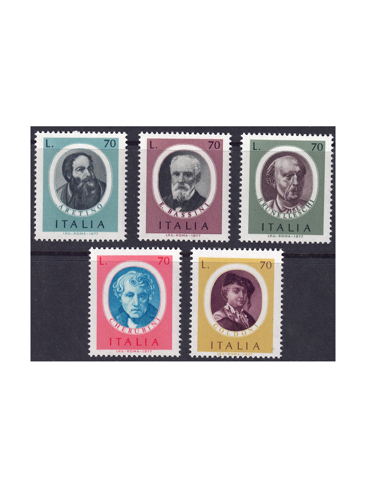 ITALY 1977 Illustrious Men 5v MNH**