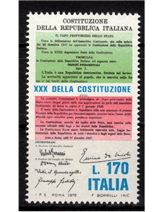 ITALY 1978 Constitution of the Republic MNH**