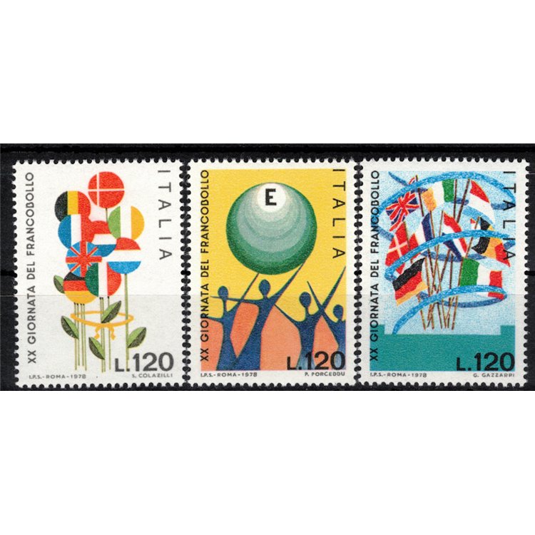 ITALIA 1978 Giornata del francobollo 3v MNH**