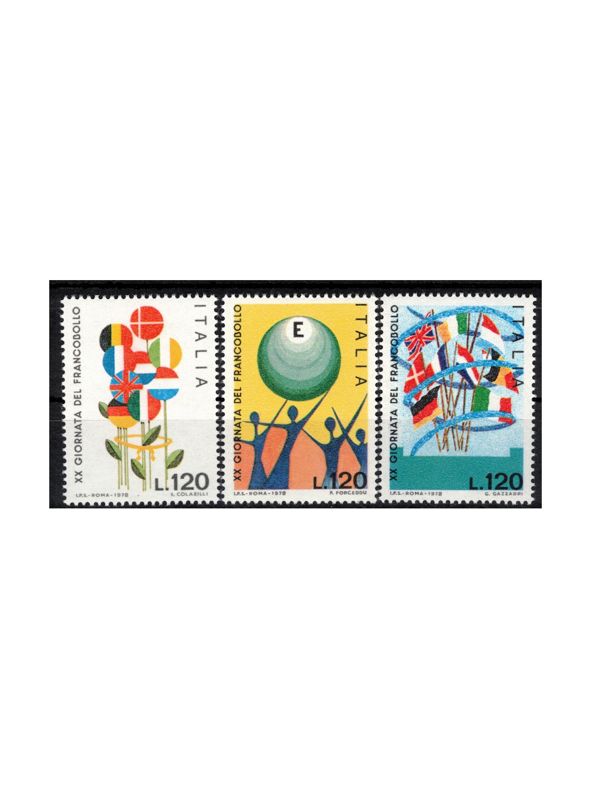 ITALY 1978 Stamp Day 3v MNH**