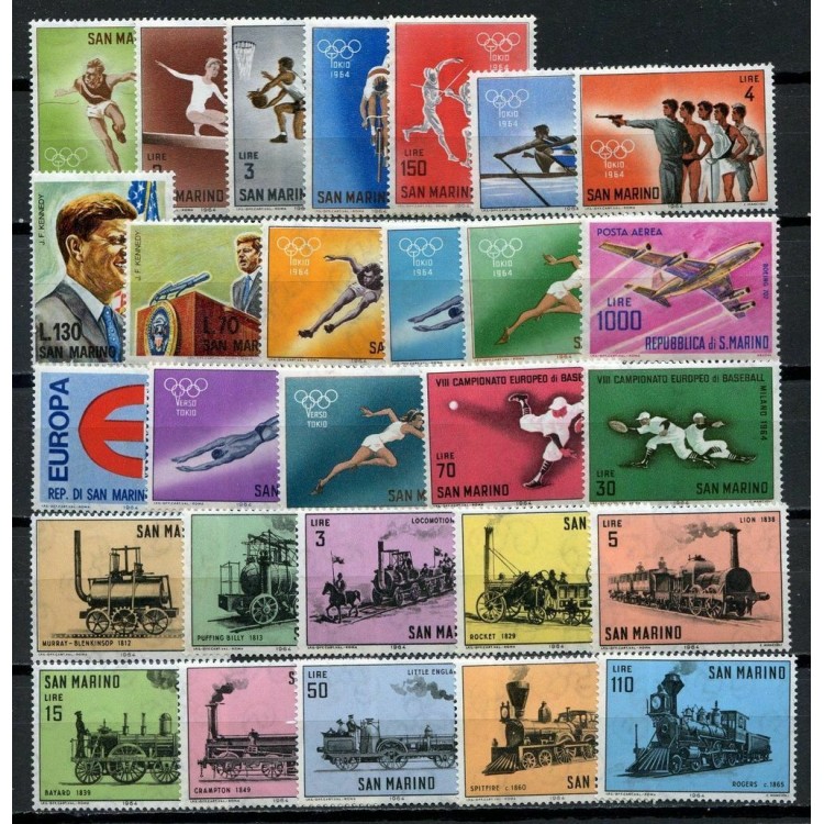 SAN MARINO 1964 Annata completa 28v MNH**