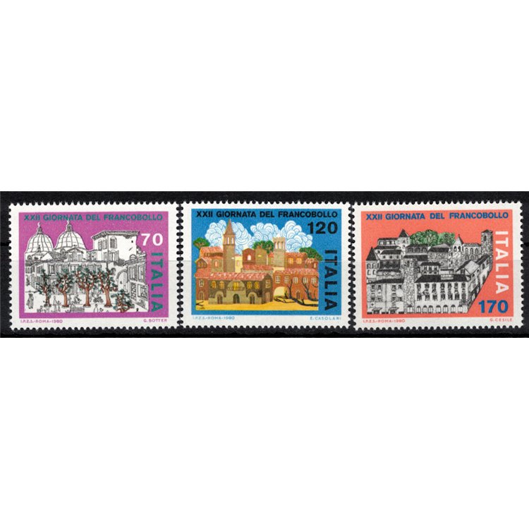 ITALY 1980 Stamp Day 3v MNH**