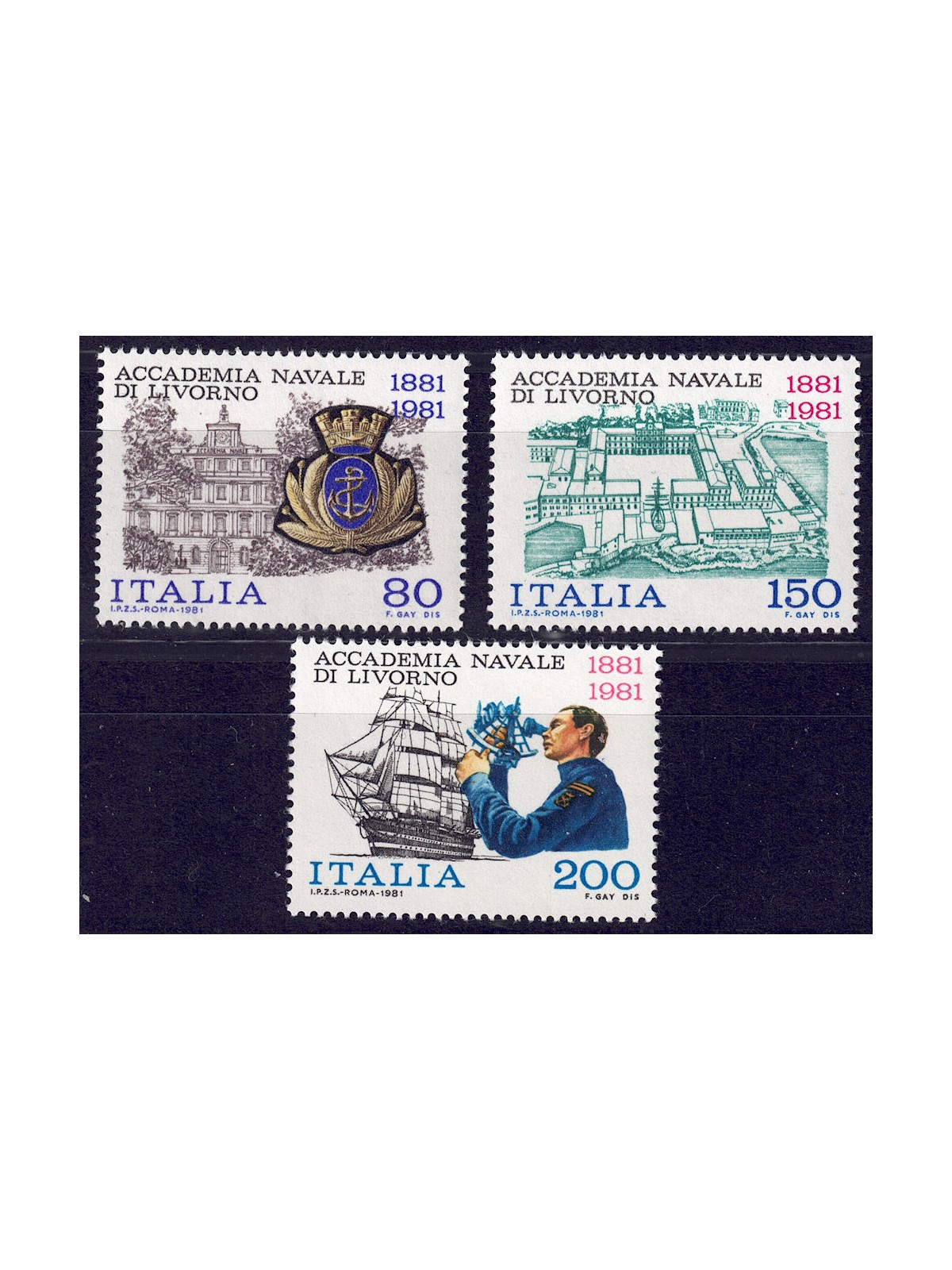 ITALIA 1981 Accademia Navale 3v MNH**