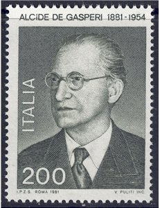 ITALIA 1981 Alcide De Gasperi MNH**