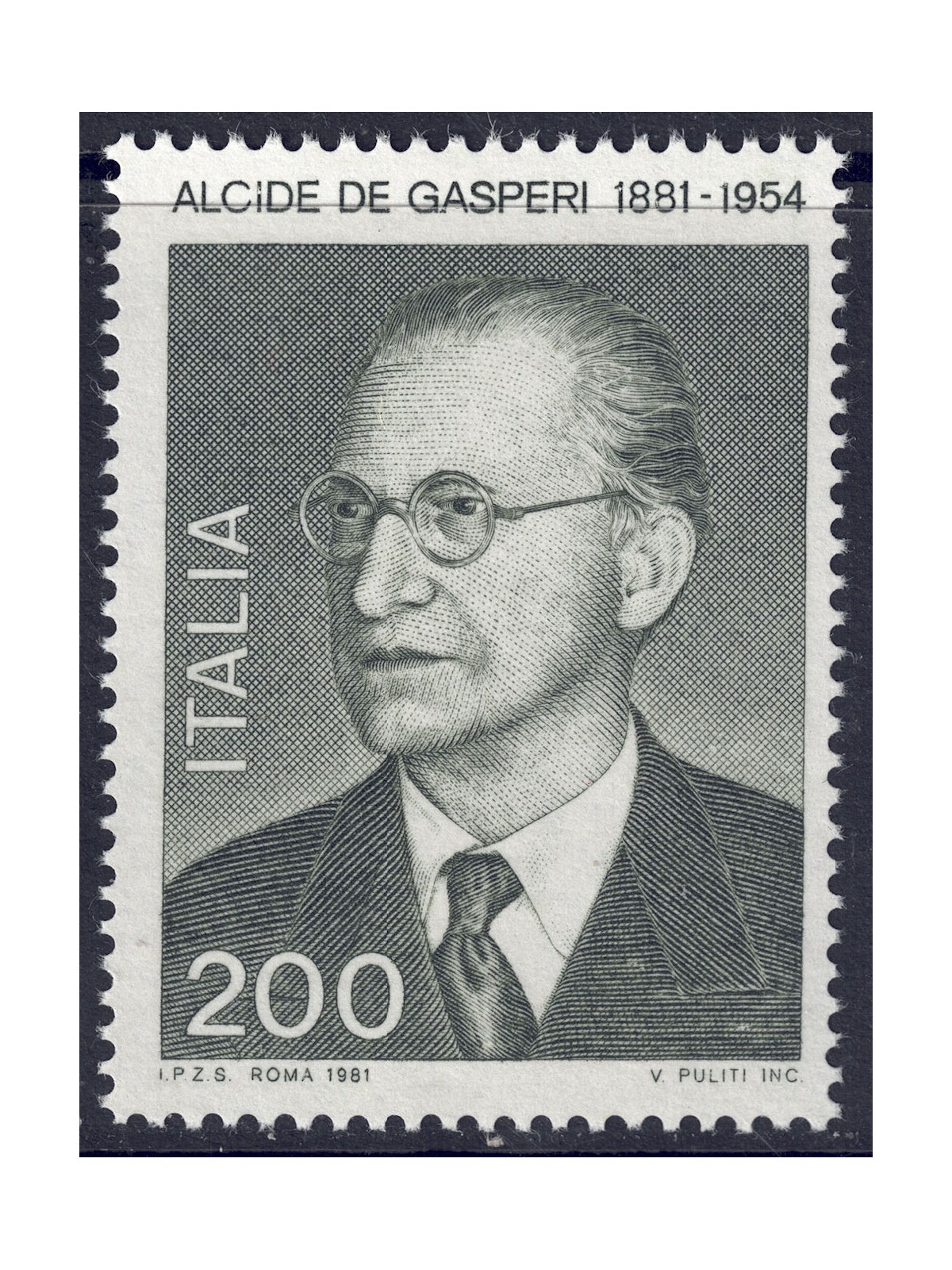 ITALIA 1981 Alcide De Gasperi MNH**