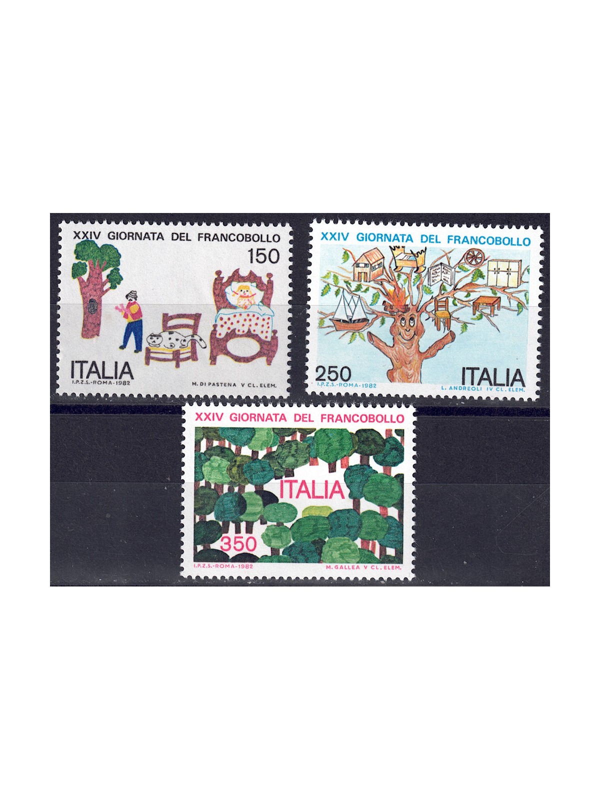 ITALY 1982 Stamp Day 3v MNH**