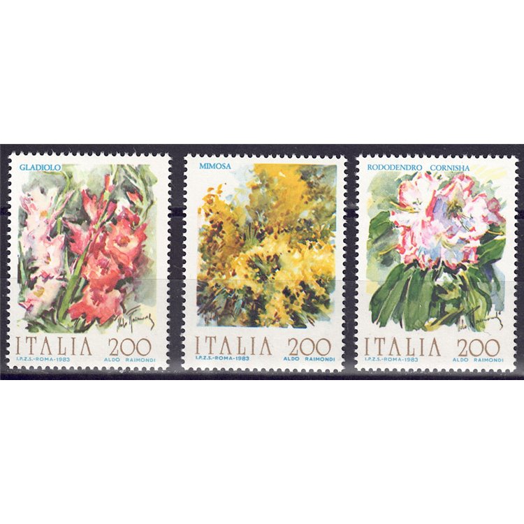 ITALY 1983 Flowers 3v MNH**