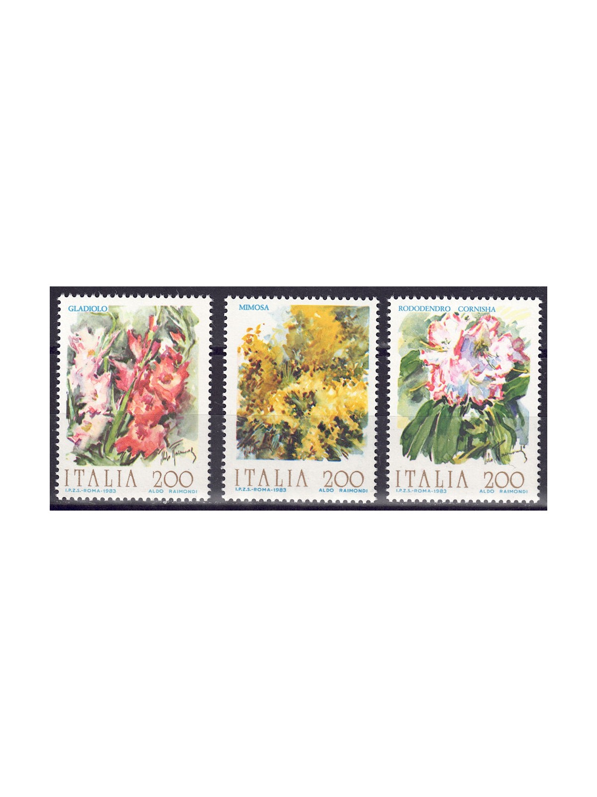 ITALY 1983 Flowers 3v MNH**