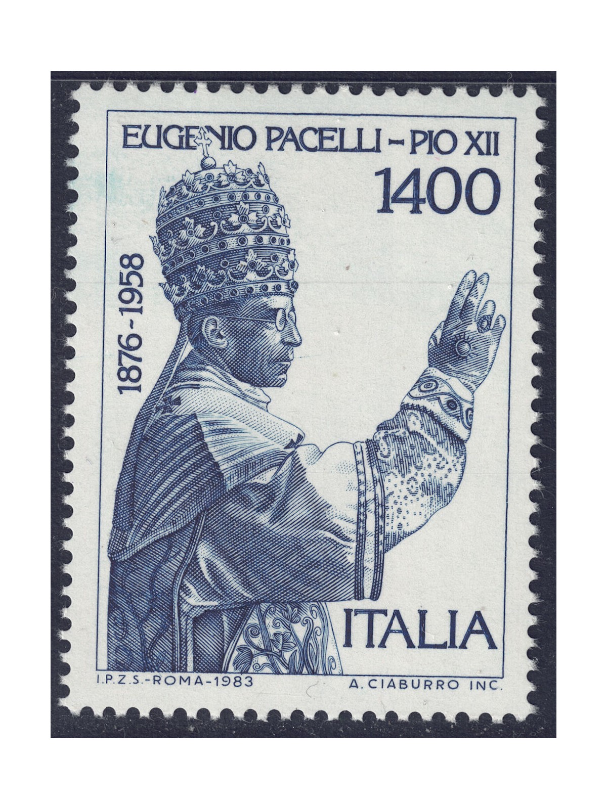 ITALIA 1983 Papa Pio XII MNH**