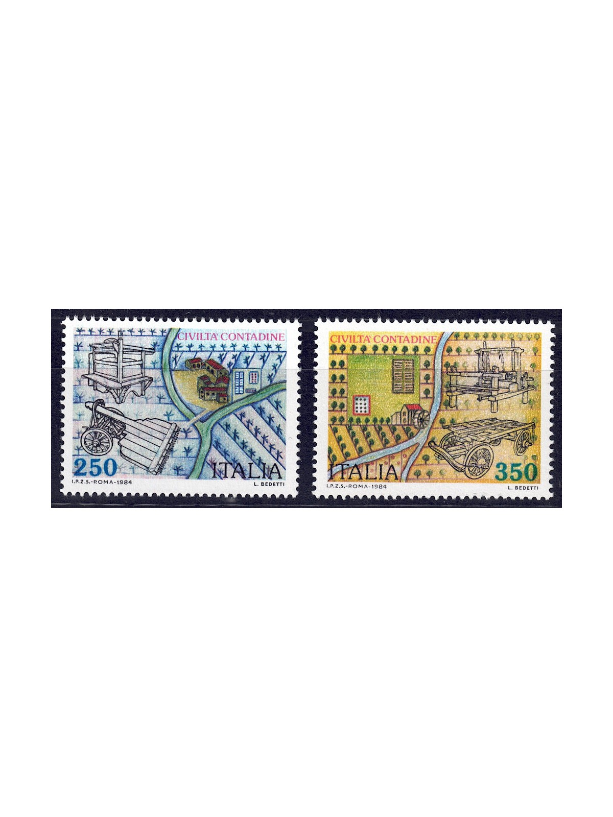 ITALIA 1984 Civiltà contadine 2v MNH**
