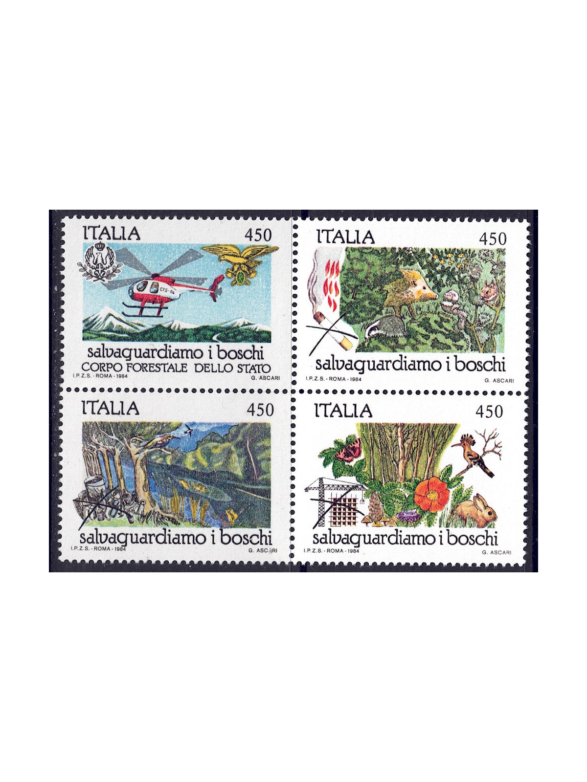 ITALIA 1984 Salvaguardia dei boschi 4v MNH**