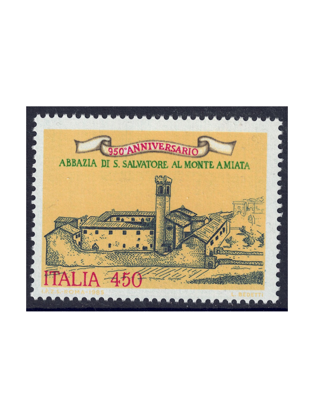 ITALY 1985 Abbey of San Salvatore al Monte MNH**