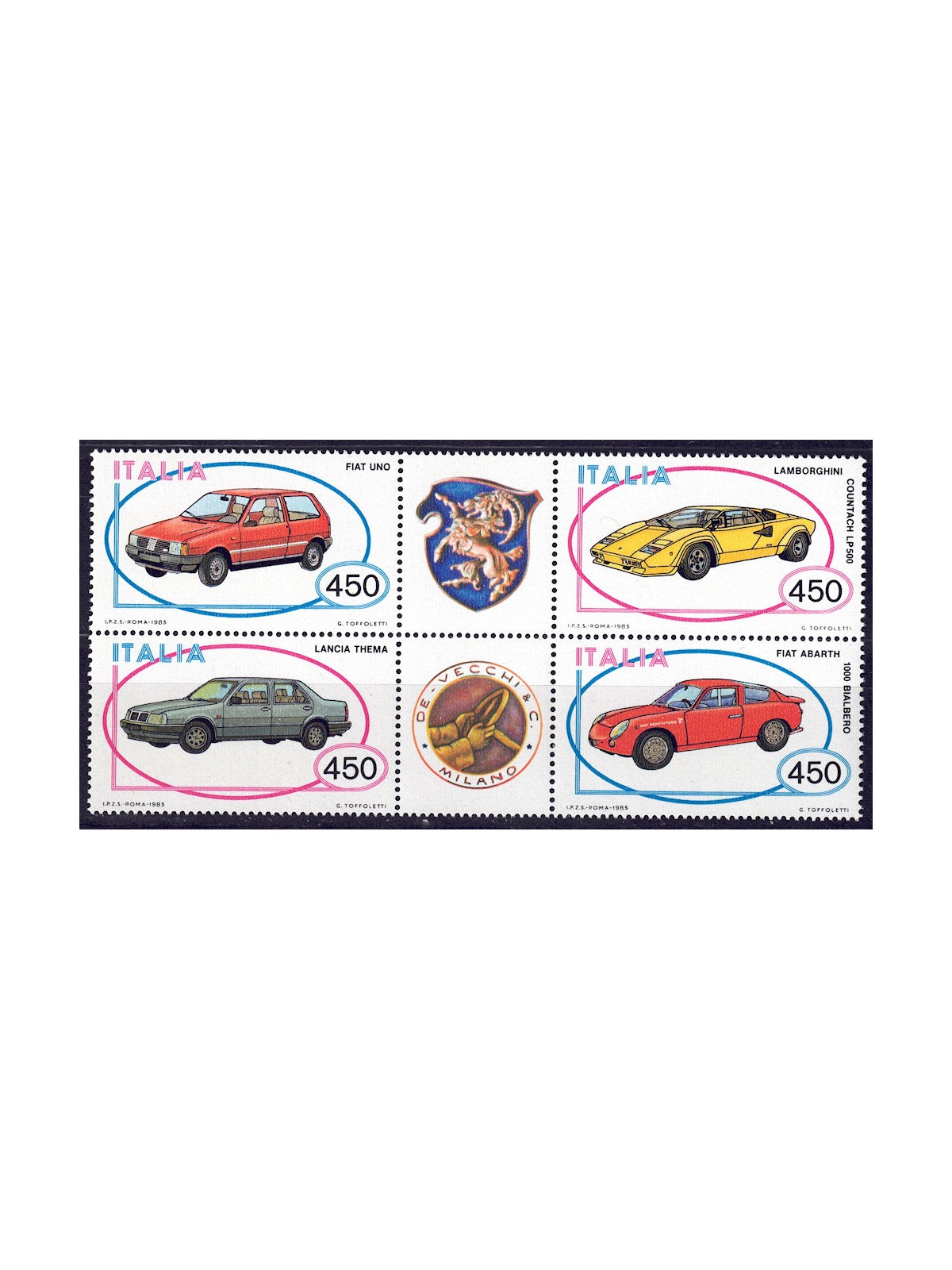 ITALY 1985 4v MNH cars**