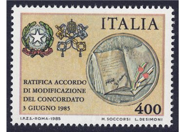 ITALIA 1985 Concordato MNH**