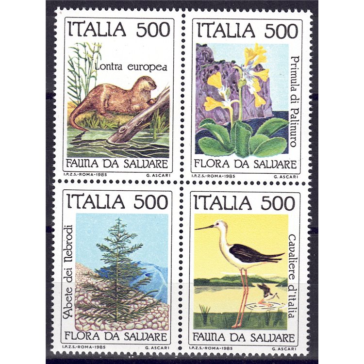 ITALIA 1985 Flora e fauna da salvare 4v MNH**