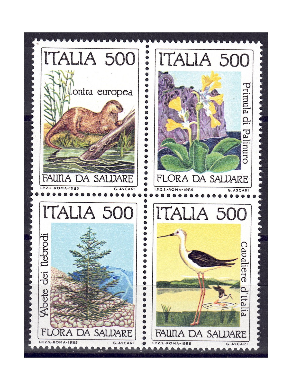 ITALIA 1985 Flora e fauna da salvare 4v MNH**