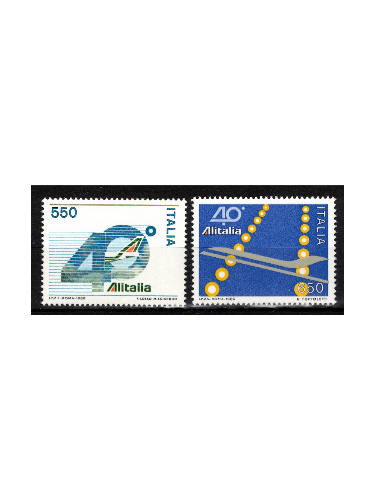 ITALY 1986 Alitalia 2v MNH**
