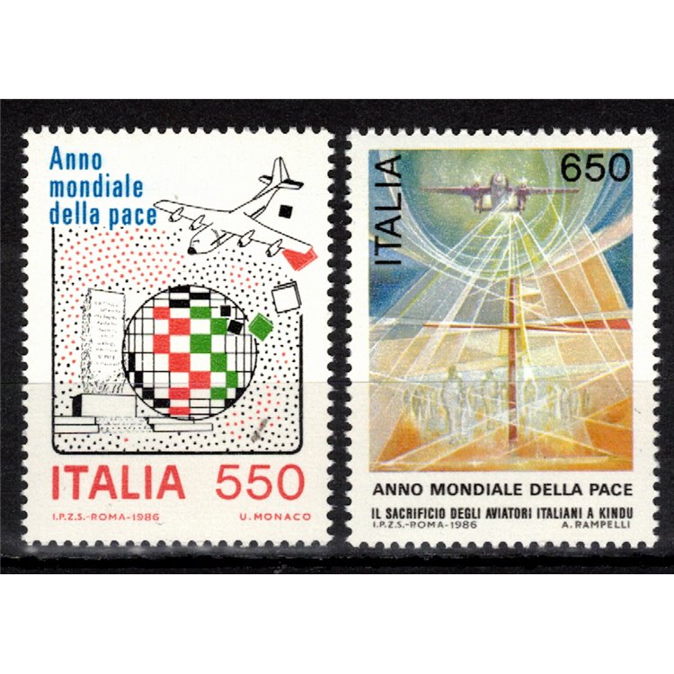 ITALIA 1986 Anno mondiale della pace 2v MNH**
