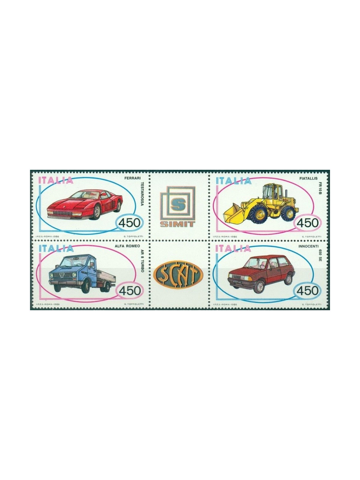 ITALIA 1986 Automobili 4v MNH**