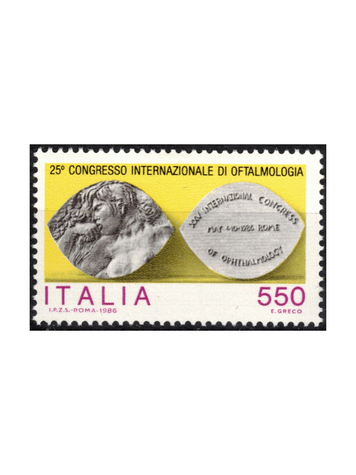 ITALY 1986 Congress of Ophthalmology MNH**