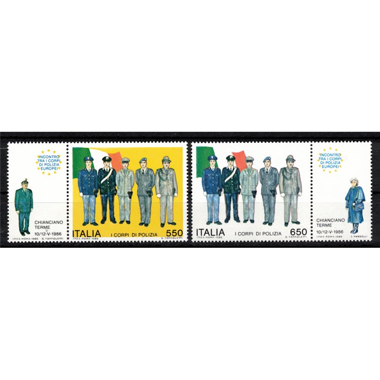 ITALY 1986 Police Corps 2v MNH**