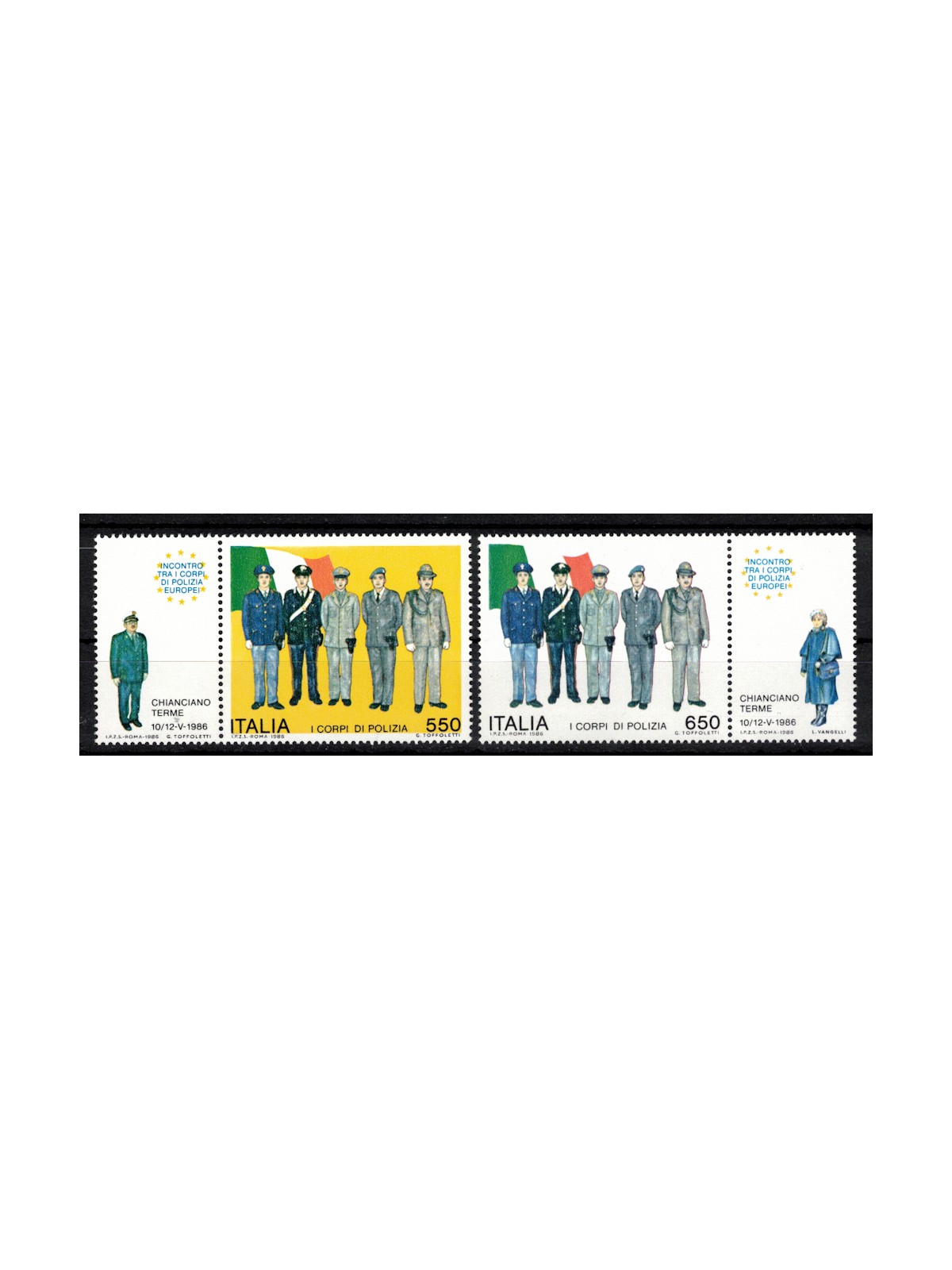 ITALY 1986 Police Corps 2v MNH**
