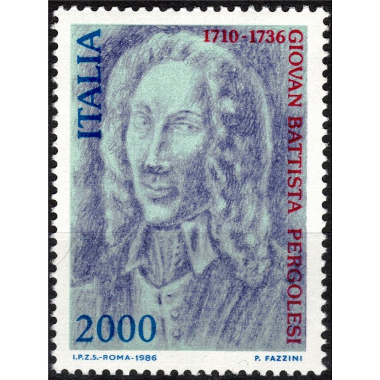 ITALY 1986 Giovan Battista Pergolesi MNH**