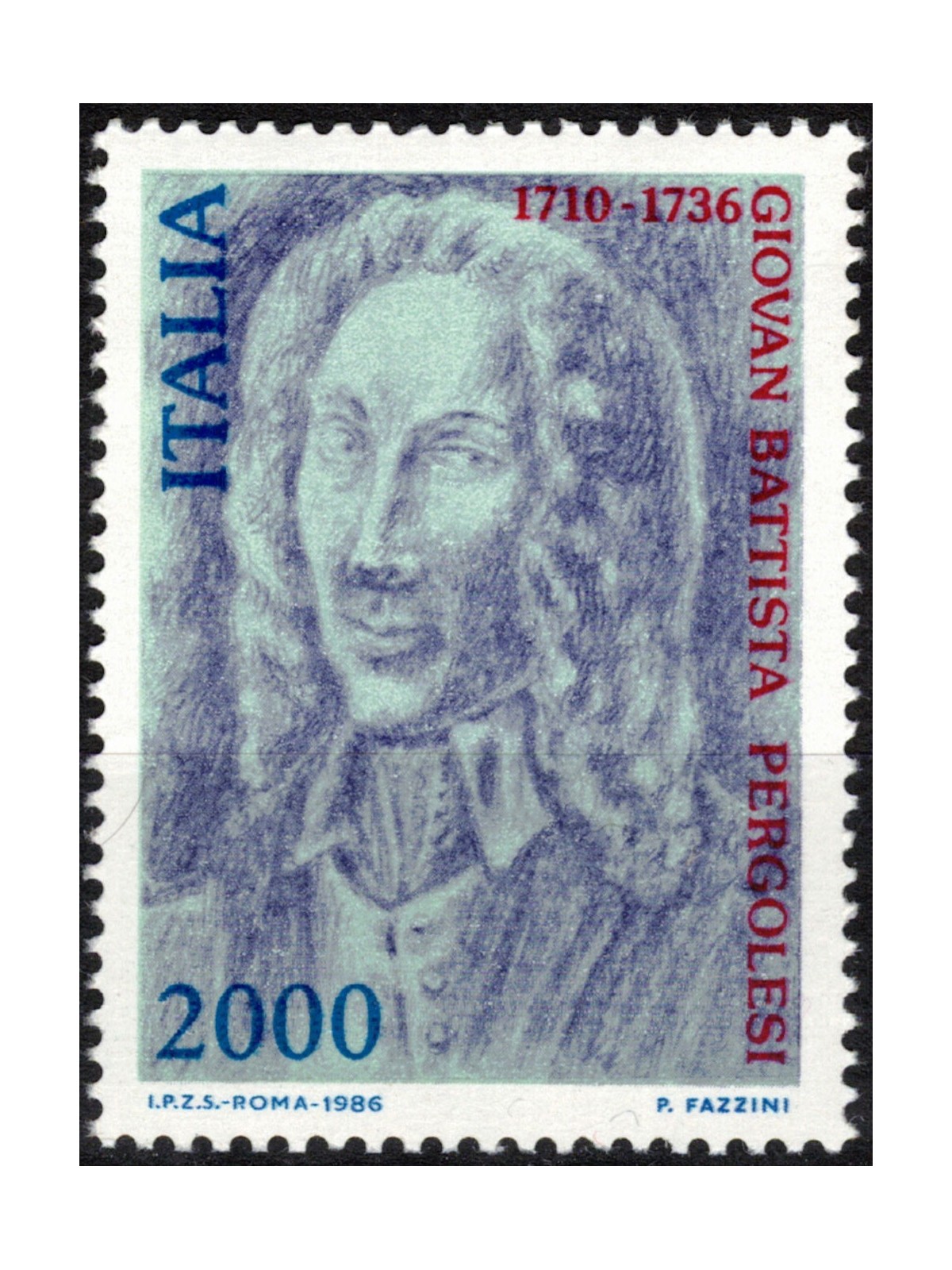 ITALY 1986 Giovan Battista Pergolesi MNH**