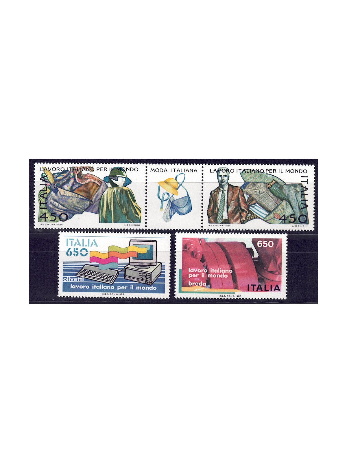 ITALY 1986 Work 4v MNH**