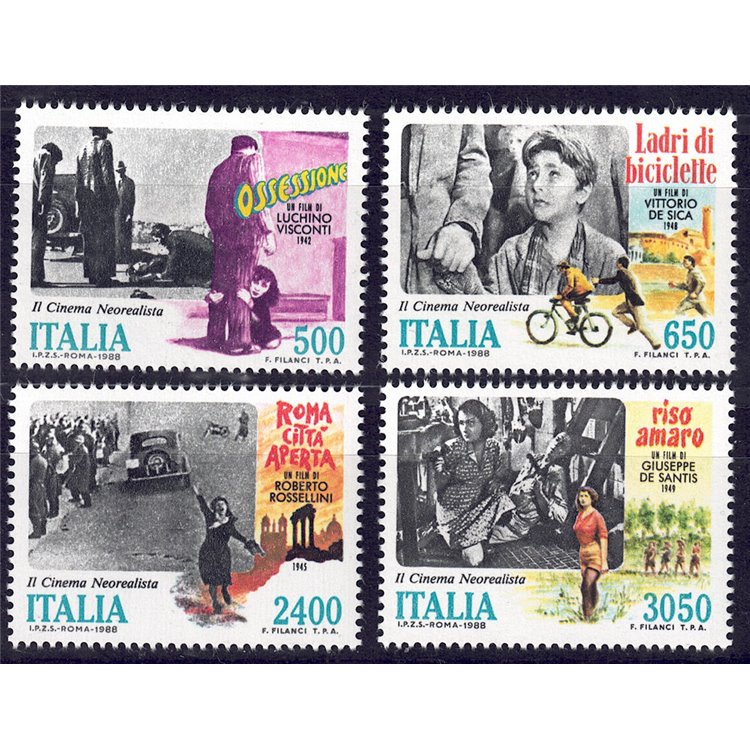 ITALY 1988 Italian Cinema 4v MNH**