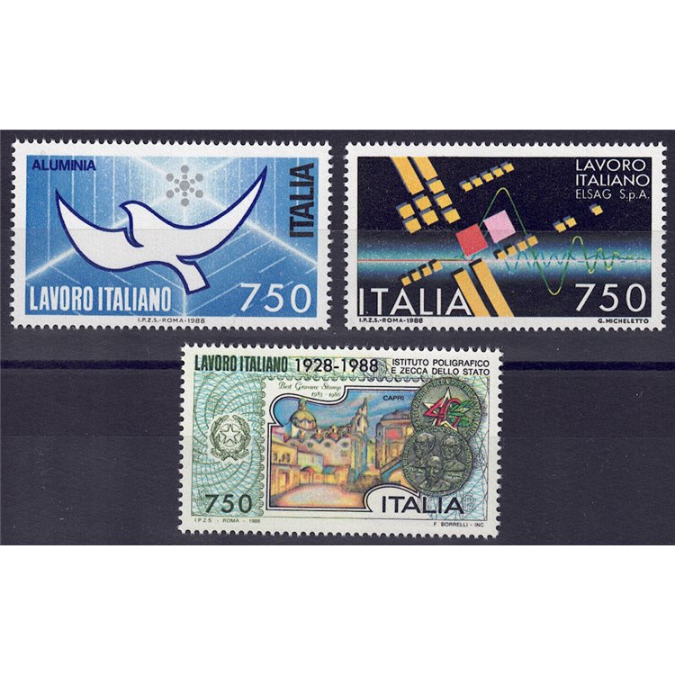 ITALIA 1988 Lavoro italiano 3v MNH**